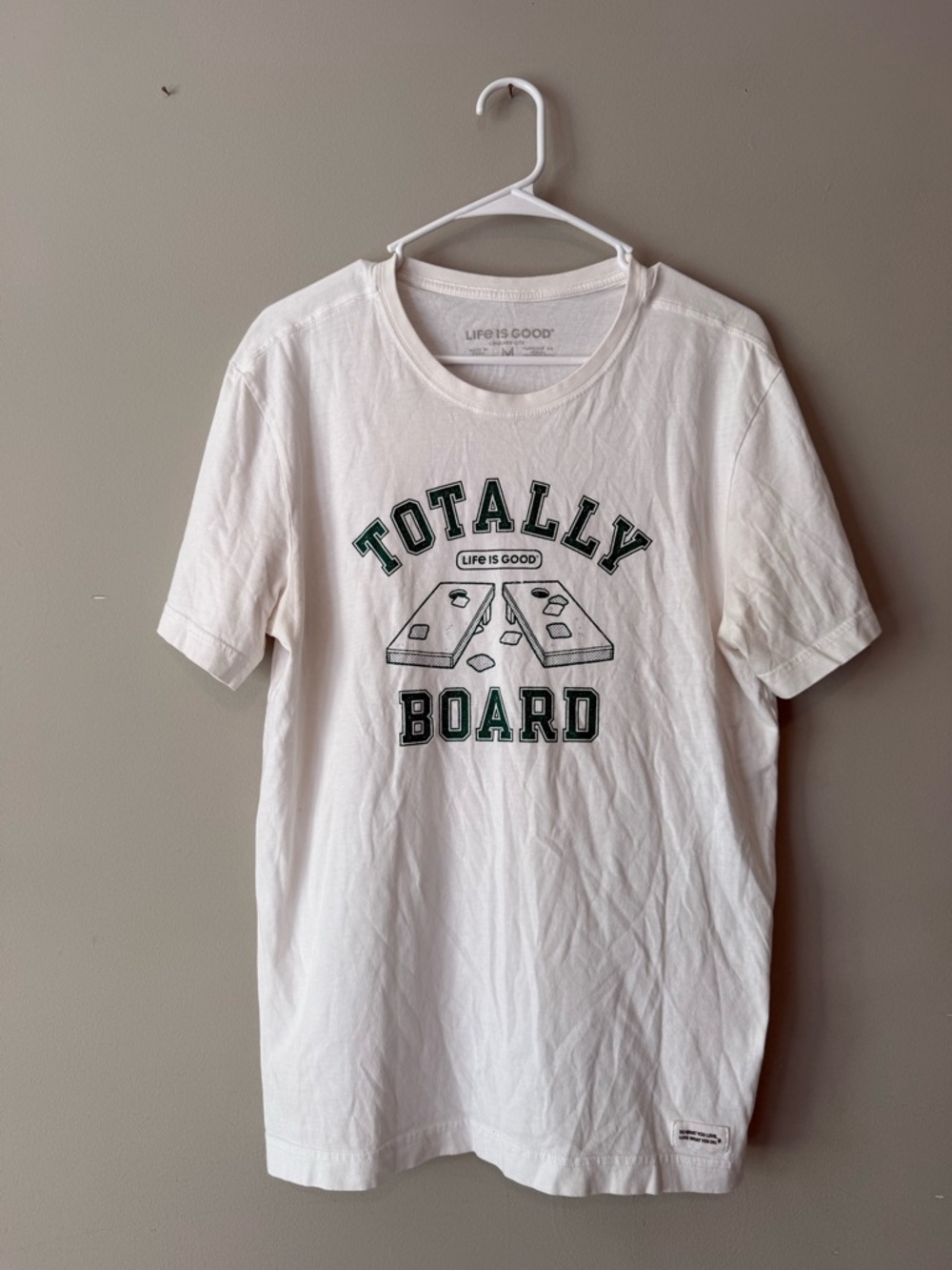 Life is Good Men’s "Totally Board" White Graphic Tee